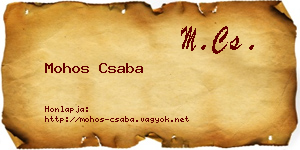 Mohos Csaba névjegykártya