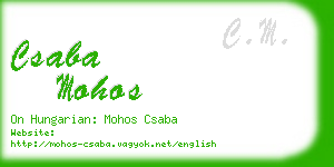 csaba mohos business card